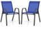 COSTWAY 2er Set Gartenstühle stapelbar, Stapelstühle aus Textilene und Metallgestell, Terrassenstühle mit Armlehnen, Balkonstühle bis 150 kg belastbar, 56 x 70 x 84 cm (Blau)