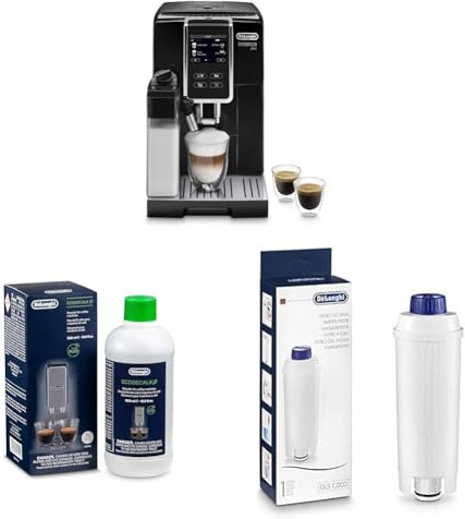 De'Longhi Dinamica Plus ECAM 370.70.B Kaffeevollautomat mit LatteCrema Milchsystem + Original EcoDecalk DLSC 500 Entkalker Wasserfilter DLSC002
