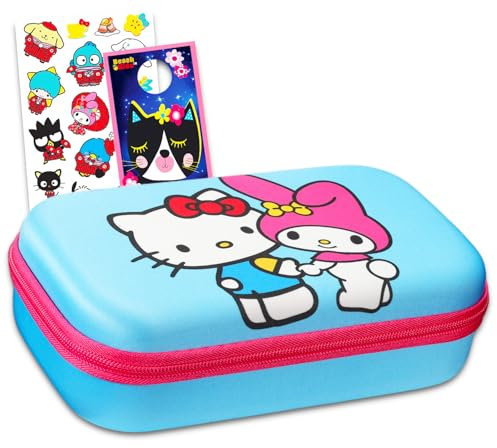 My Melody - Set da viaggio con borsa da toilette Hello Kitty per cosmetici, gioielli, altri adesivi e gancio da porta | accessori da viaggio, My Melody - Trousse per cosmetici, My Melody Carrying Case