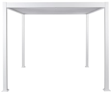 Beliani Modern Garden Pergola 310 x 310 cm Metal Shade Frame White Fornoli