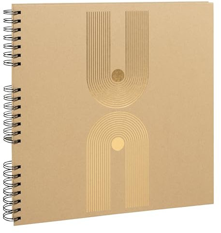 Exacompta - Art.-Nr. 16849E - 1 Fotoalbum mit Spiralbindung Graphik - 360 Fotos - 60 schwarze Seiten - Format 32 x 32 cm - Kartoneinband mit schwarzem Kraftpapier überzogen