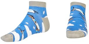 AbgeStrumpft Flugzeug Sneaker Socken – Lustige Socken mit Wolken & Fliegern, 85% Baumwolle & nahtlos, Blau, Gr. 35-46