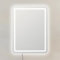 LOLAhome Espejo de Pared con Luz Led Blanca de 4500 Kelvin con Botón Táctil y Enchufe Europeo Rectangular de 80x60 cm con Marco Plateado