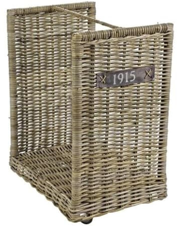 Decor Space Portalegna Doson in vimini con ruote per camino e stufe