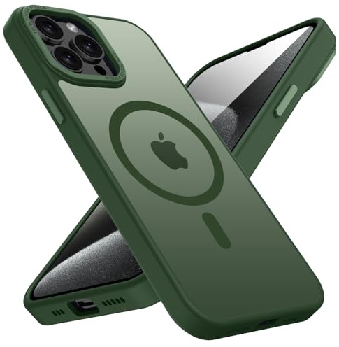KPPIT Magnetic Case for iPhone 15 Pro,Cangling Green | Compatible with MagSafe,Translucent Matte,Slim Shockproof