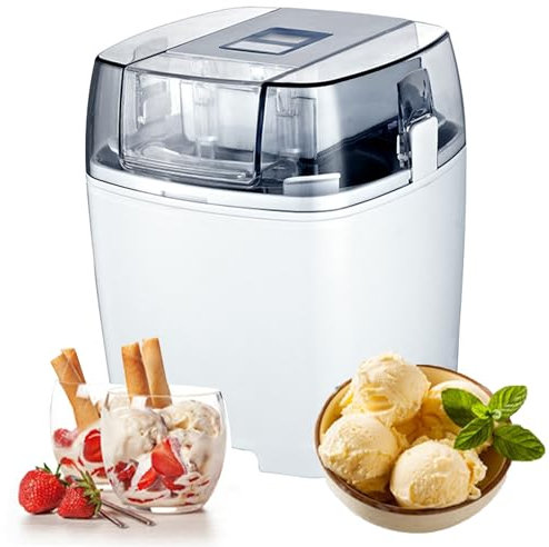 WuDLi Eiscreme-Maschine, 1,5L Dessert-Maschine, Frozen Yoghurt Maker, 15 Minuten Quick Make, One Touch Adjustment, schnell EIS, Sorbet und Joghurt Machen