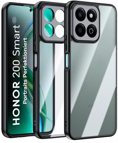 Tieeyivv Coque pour Honor 200 Smart 5G Cover Silicone Souple + Transparent Acrylique Housse Protégé Téléphone Etui Case Transparent Portable Robuste Intégrale Étui