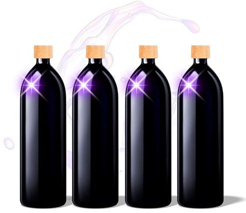 ANCEVIA MIRON Aquarius 4x1000ml Wasserflasche - SM130021-204 inkl. Verschluss - RGB43D1A001-200 besserer UV-Schutz als Braunglas! - aqua bottle (Buche)