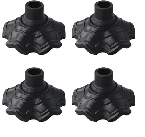 babominimer Lot de 4 patins de pieds de chaise de camping pour chaises pliantes d'extérieur, housses antidérapantes et antidérapantes avec options d'ouverture de 13/15/16 mm, plastique noir (15 mm)
