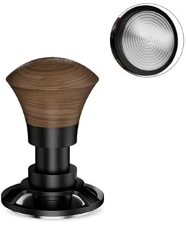Generisch Coffee Tamper, Kompatibel mit MHW-3BOMBER 58,35 mm Espresso-Tamper mit Sound-Feedback, 30 lbs Druck, Walnuss-Griff(58.35MM Ripple)
