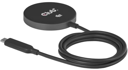 Club3D CAC-3027 Qi2 25W kabelloses Ladegerät schwarz Qi 2.2 Zertifiziertes MagSafe-kompatibles Magnetpad