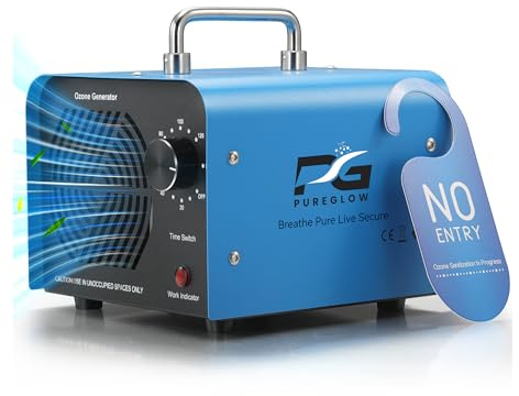 Ozon Generator 30.000 mg/h, Industrieller Luftreiniger mit 120 Min Timer für Räume bis 300 m² – Beseitigt Gerüche in Auto, Garage & Wohnung