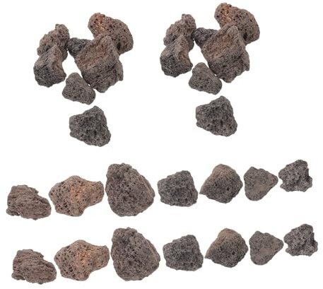 Abaodam Natürliche Vulkansteine 1,1kg für Garten und Terrarium, Schwarz