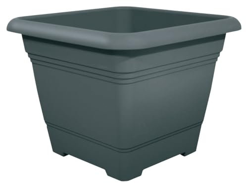 geli Thermo Plastic Pflanzkübel Nora quadratisch aus Kunststoff, Farbe:anthrazit;Größe:33 x 33 cm