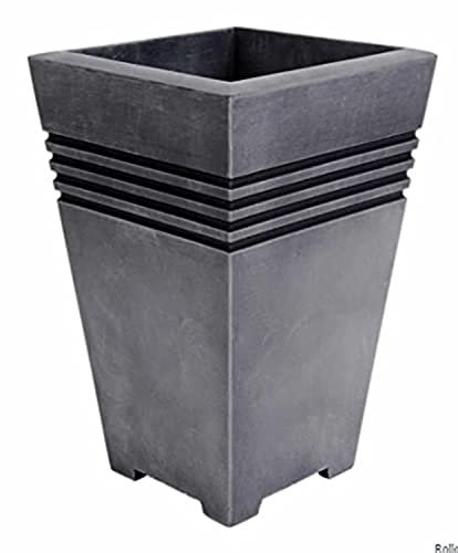 Strata Milano Pflanzentopf, hoch, Altzinn, Pewter, 30 x 30 x 45 cm