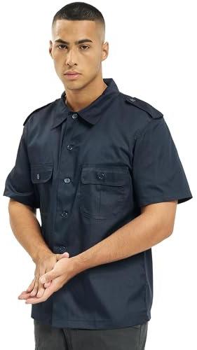 Brandit Américaine Chemise à Manches Courtes, Navy, S