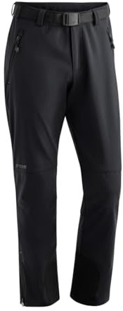 Maier Sports Tech Pants M, Warme Herren Wanderhose, Wasserabweisende Softshell-Outdoorhose für Trekking und Hiking, PFC-frei, mSTRETCH pro 2 & stormprotec-Technologie, Schwarz, 48 (W33/L32)