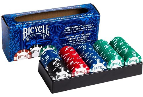 United States Playing Card Company (Bicycle/Bee/Aviator) 1006305 US Playing Card Company Bicycle - 100 Bicycle 8 Gram Clay Chips