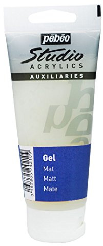 Pebeo 100 ml Studio Acrylics Mediums Matt Gel, Transparent, 524210