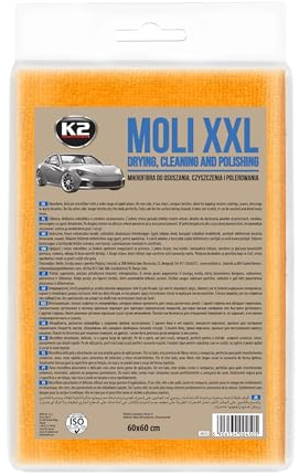 K2 MOLI Car Wash Towel 400GSM Large Soft Drying Polishing Microfibre Plush Cloth