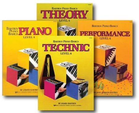 Bastien Piano Basics Level 4 - Four Book Set - Includes Level 4 Piano, Theory, Technic, and Performance Books