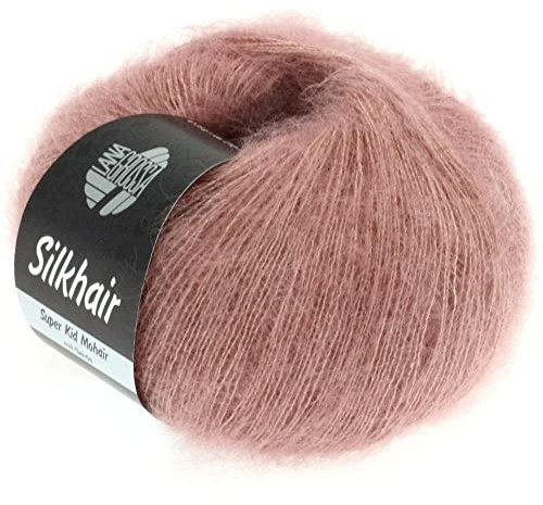 LANA GROSSA Silkhair | Feines Lace-Garn aus Superkid Mohair mit Seide | Handstrickgarn aus 70% Mohair (Superkid) & 30% Seide | 25g Wolle zum Stricken & Häkeln | 210m Garn FB 74