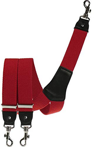 Harrys-Collection Herren extra starker Hosenträger mit Karabinerhaken, Größen:120 cm, Farben:rot