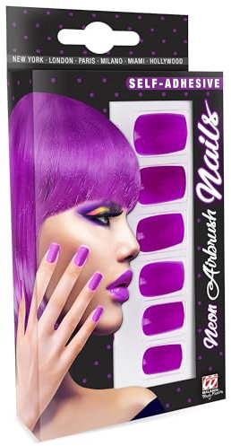 Widmann - Fingernägel Set, 12 Stück, selbstklebend, Accessoire, Karneval, Mottoparty, Halloween