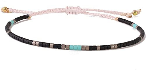 KELITCH Boho-Farbe Kristall Shell Perlen Freundschaft Armbänder Handgemachte Strand Armband Armreifen Schmuck Für Frauen (Farbe F)
