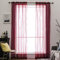 MIULEE Voile Vorhang Transparente Gardine aus Voile Einfarbig Stangendurchzug Transparent Wohnzimmer Luftig Dekoschal für Schlafzimmer 2er Set 175 x 140cm (H x B), Rod Pocket Rot