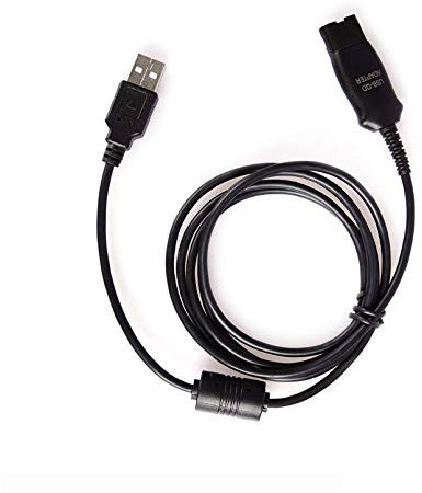 AVIMABASICS DA95 USB QD Kabel Adapter kompatibel mit Plantronics H251 H251N H261 H261N HW291N HW301N HW710 HW720 und H-Serie & HW-Serie Headsets (1 Kabel)