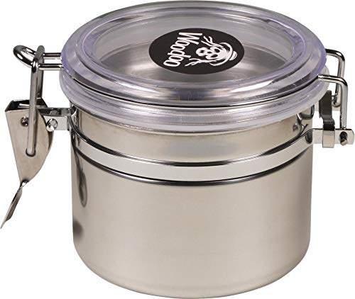 Woodoo - Contenitore per tabacco in acciaio INOX con coperchio sottovuoto per tabacco