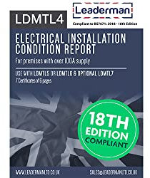 Leaderman LDMTL4 Electrical Testing Installation Certificate Book - 18th EDITION