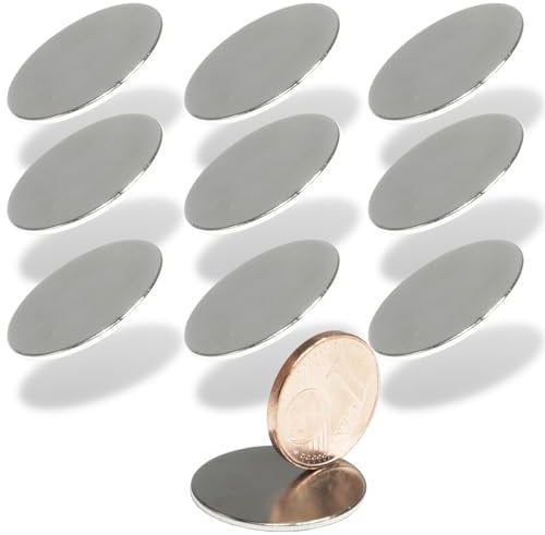 Neodym Magnet N52 Scheibe - Super Flache Magnetscheibe 20mm Durchmesser - 20x1mm Neodym Magnete Runde Scheiben [10 Stück]