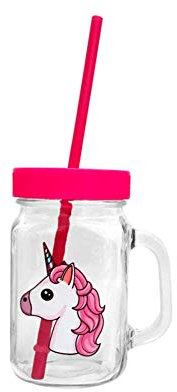 Lote de 6 Decorativas Jarras de Cristal Unicornio en Caja. Vajillas y Complementos. Regalos Originales para Celebraciones. Detalles para Comuniones, Cumpleaños, Bautizos y Bodas.DK