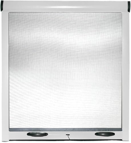 Zanzariera A Rullo Avvolgibile Universale Profilo Regolabile Riducibile Telaio In Alluminio Per Finestra Porte Portafinestra Balconi Con Frizione In Kit Fai Da Te Colore Bianco White (140 x 170)