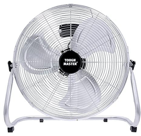 TOUGH MASTER Drum Fan Industrial Floor Fan High Velocity 3 Speed Air Cooling Heavy-Duty with Adjustable Head Tilt for Home, Commercial, Office, Warehouse, Workshop (20 Inch)