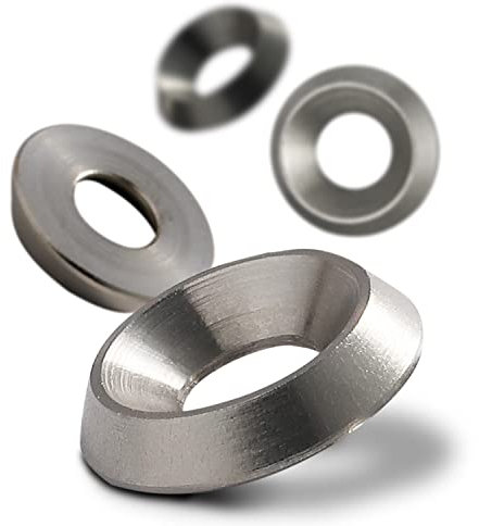 PROTECH 100 Stück Schraubrosetten M3 Edelstahl Scheiben für Senkschrauben Schrauben-Rosetten Zierscheiben Scheiben A2 Unterlegscheiben für Senkkopfschrauben