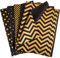 Larcenciel 50 Blatt Seidenpapier, Schwarz Goldenes Seidenpapier, 5 Arten Metallic Geschenkpapier Bastelpapier Geschenk Verpackungsmaterial für Hochzeit, Babyparty, Geburtstag (50 x 35 cm)