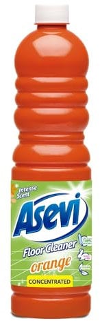Asevi Concentrated Floor Cleaner Liquid, Hard Floor Cleaner, Laminate Floor Cleaner, 1L, Orange