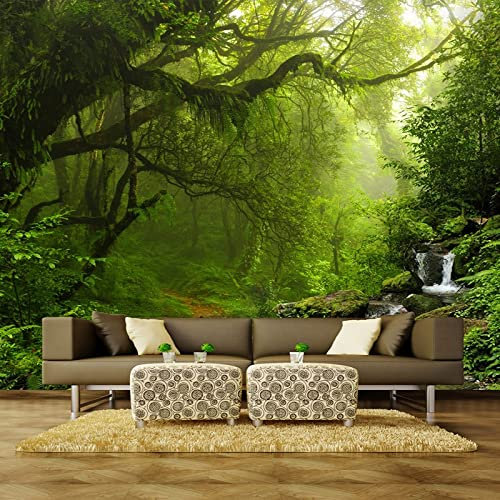 Fototapete 3D Stereo Urwald Naturlandschaft Wandbild Wohnzimmer Sofa TV Schlafzimmer Hintergrund Wand,350x245cm