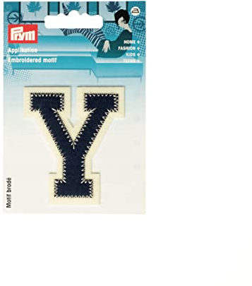 Prym 924524 Appliqué Letter Y Blue/Ecru