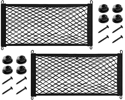 DOCAS Bagagenät för bil, 2-pack, Oganizer fickförvaringsficka, 45 x 25 cm, universell nätficka för lastbil, bil, SUV, båtar, hus (stil 1)