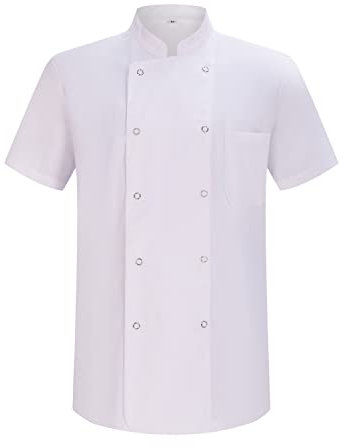 Misemiya Veste de Chef pour Hommes Kz-6821 Jacket, Cuisine 6821-Blanche