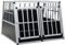Gecheer Hunde Transportbox für Auto 94 x 88 x 69 cm mit Doppeltür | Hundebox Autobox Hundetransportbox Alubox Hund Reisebox Silber
