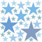 PREMYO 32 Sterne Wandsticker Kinderzimmer Mädchen Jungen - Wandtattoo - Wandaufkleber Selbstklebend Pastell Blau