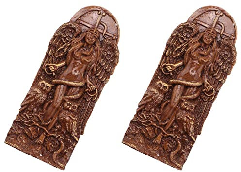 Zunedhys 2X Antike Wicca Göttin Statue, Altarskulptur, Griechische Göttin Statue Mythologie Erde Figuren für Heidnisches Zuhause