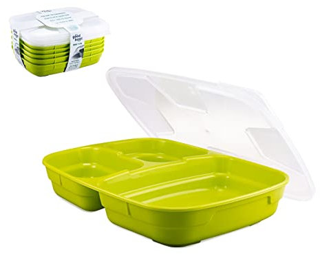 Thermohauser GoodBowl Trio, 5er Set, Mehrweg Essensbehälter, ca. 580 ml + 2x 220 ml To Go Lunchboxen, mikrowellengeeignet, lime