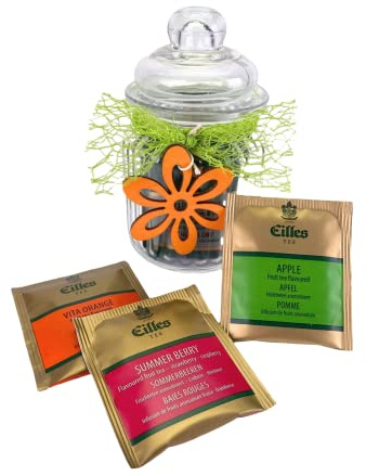 Bonbonglas petit FRÜHLING mit Deluxe Teebeuteln von Eilles