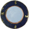 GURU SHOP Metall Spiegel aus Recyceltem Faß Deckel aus Metall, Vintage Deko Spiegel - Farbe 17, Blau, 34x34x9 cm, Spiegel